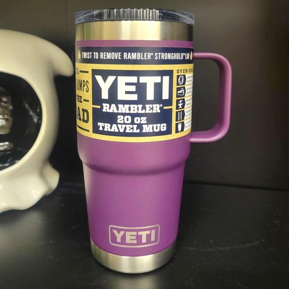 Yeti Nordic Purple 20oz Stainless Steel Travel Tumbler with handle